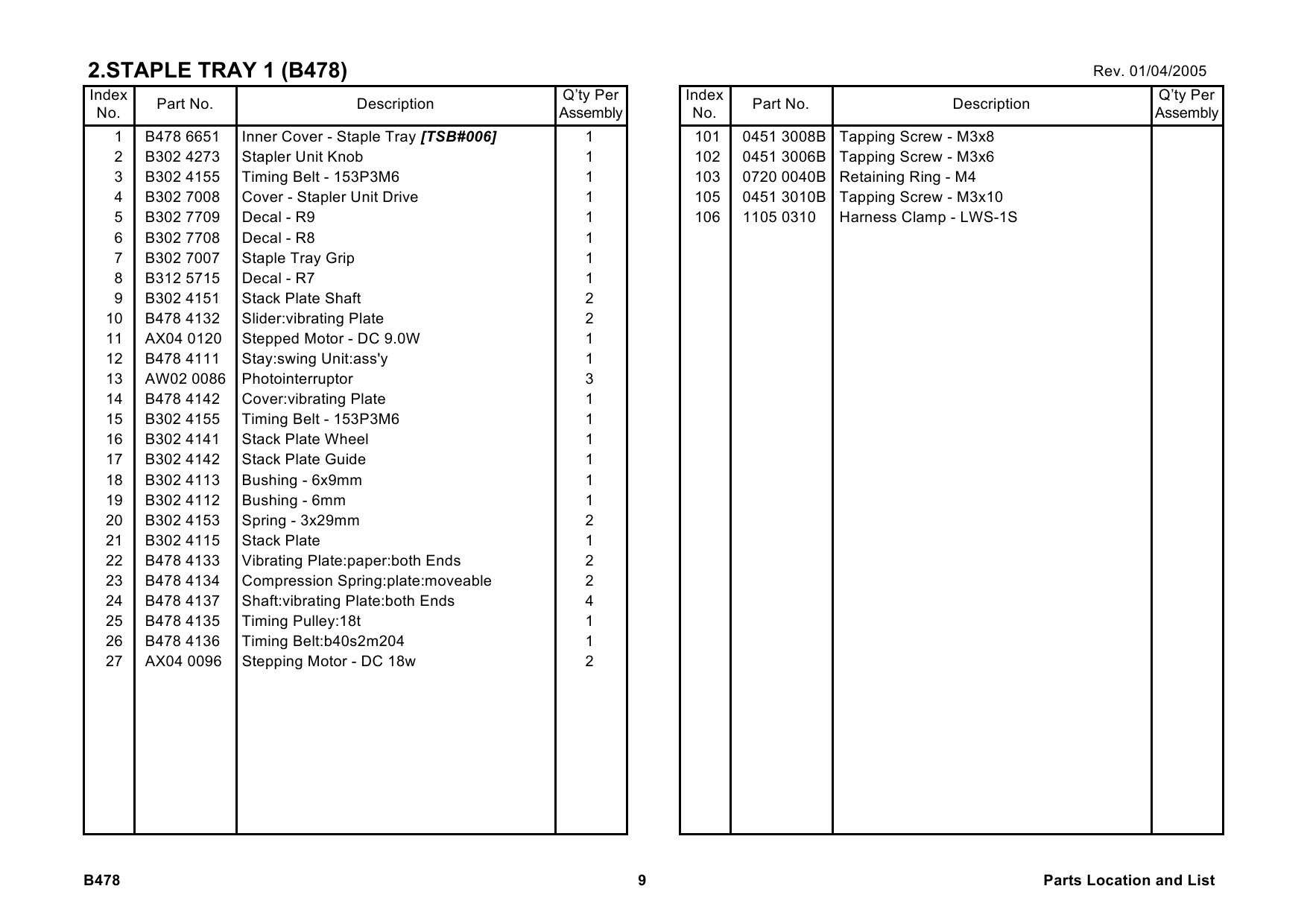 RICOH Options B478 3000-SHEET-FINISHER-SR840 Parts Catalog PDF download-6